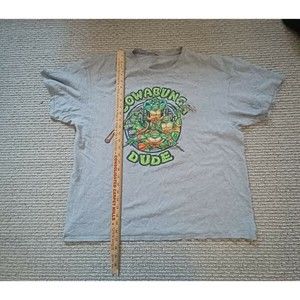 TMNT Cowabunga Dude Teenage Mutant Ninja Turtles T Shirt Size XL Gray